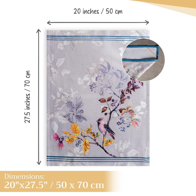 Maison d' Hermine Kitchen Towels Set of 3 100% Cotton 20" x 27.5" Reusable Cloth Tea Dish Towels Absorbent with Hanging Loop for Kitchen Dining Thanksgiving Christmas Decorations (Equinoxe - Grey) - Image 4